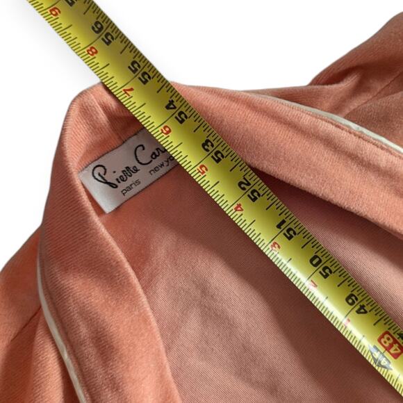 Vintage 1970s Apricot Peach Velour Wrap Robe M - Picture 9 of 11